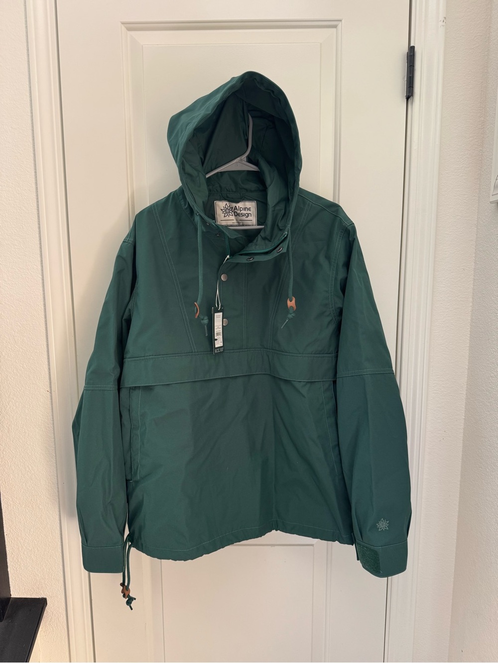 Alpine Design Men's Green Hooded Anorak Jacket Size L